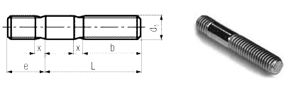 DIN 835 Fo - Studs, Tap Ends - 2d Dimension