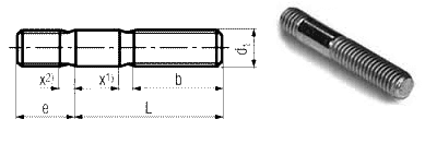 DIN 939 - Studs, Tap End - 1,25d Dimension