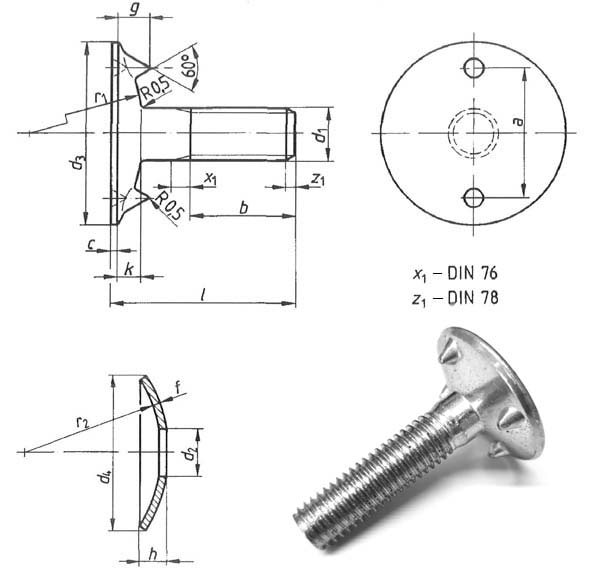 DIN 15237 Elevator Bolts Dimension