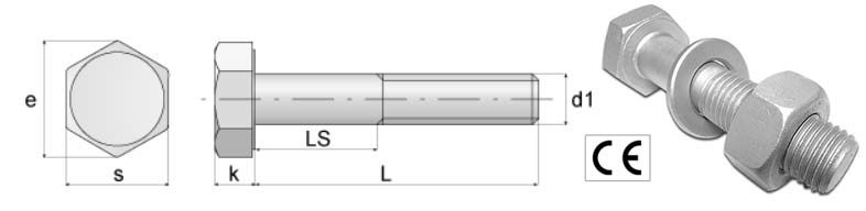 Grade 8.8 SB EN 15048 Structural Bolt