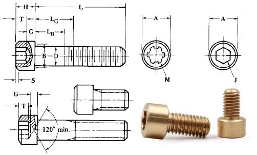 Pure Copper Socket Head Cap Screw Dimensions