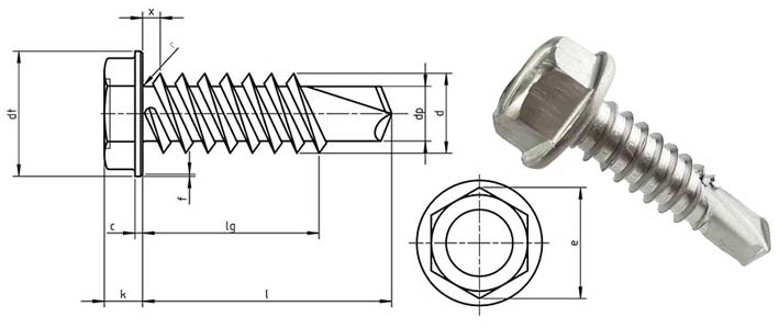 Self Drilling Screw Dimensions
